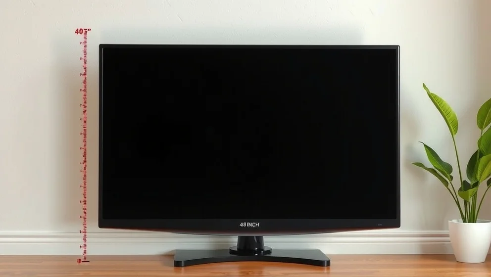 Hur stort är en 43 tum tv i cm